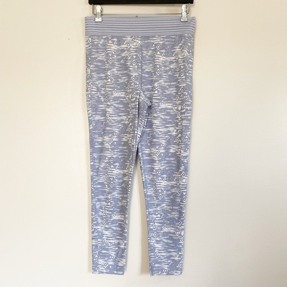 FREE PEOPLE Movement Leggings Diamond Print Blue L - Picture 1 of 9